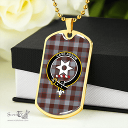 ScottishPlaid Jardine of Castlemilk Modern Clan Tartan Dog Tag Necklace - Crest Classic Scottish Plaid Tartan Plaid
