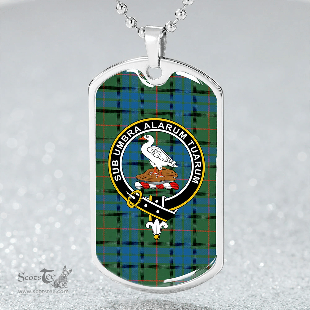 ScottishPlaid Lauder Ancient Clan Tartan Dog Tag Necklace - Crest Classic Scottish Plaid Tartan Plaid