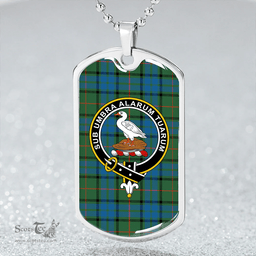 ScottishPlaid Lauder Ancient Clan Tartan Dog Tag Necklace - Crest Classic Scottish Plaid Tartan Plaid