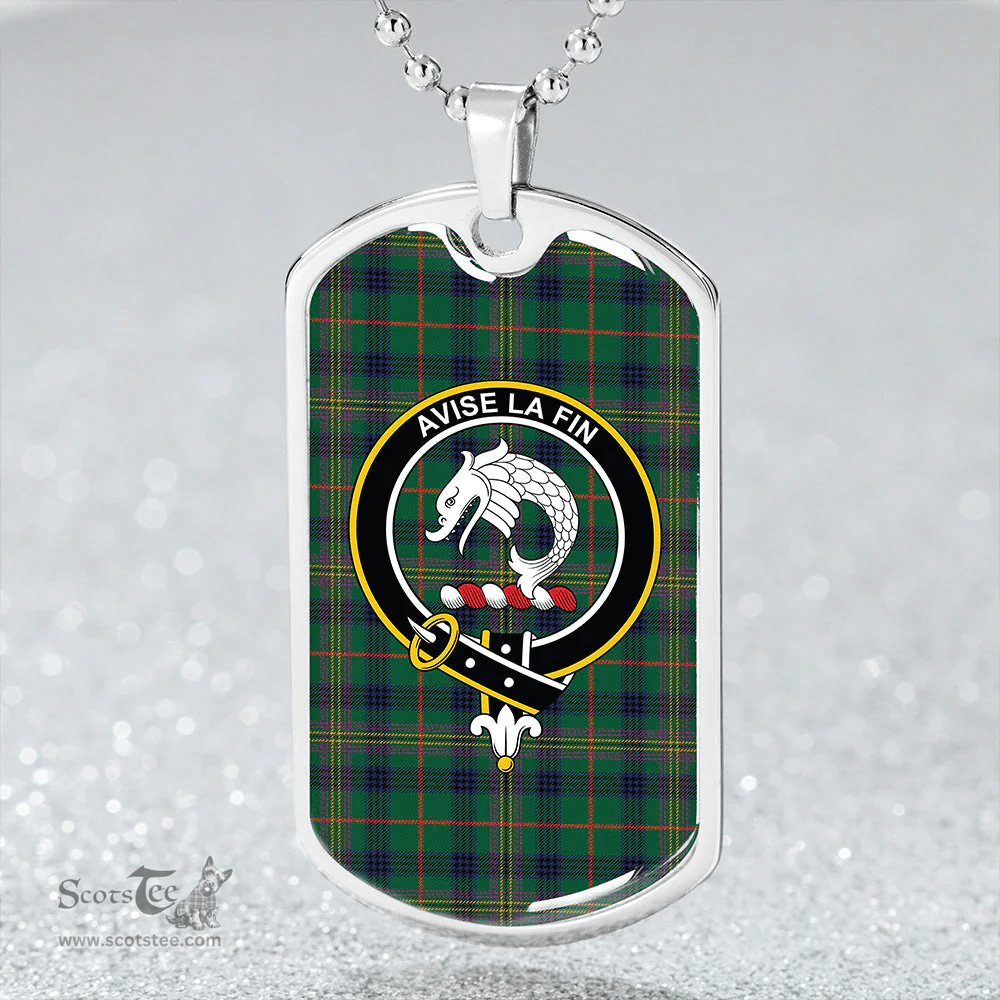 ScottishPlaid Kennedy Modern Clan Tartan Dog Tag Necklace - Crest Classic Scottish Plaid Tartan Plaid