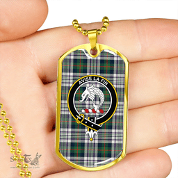 ScottishPlaid Kennedy Dress Modern Clan Tartan Dog Tag Necklace - Crest Classic Scottish Plaid Tartan Plaid