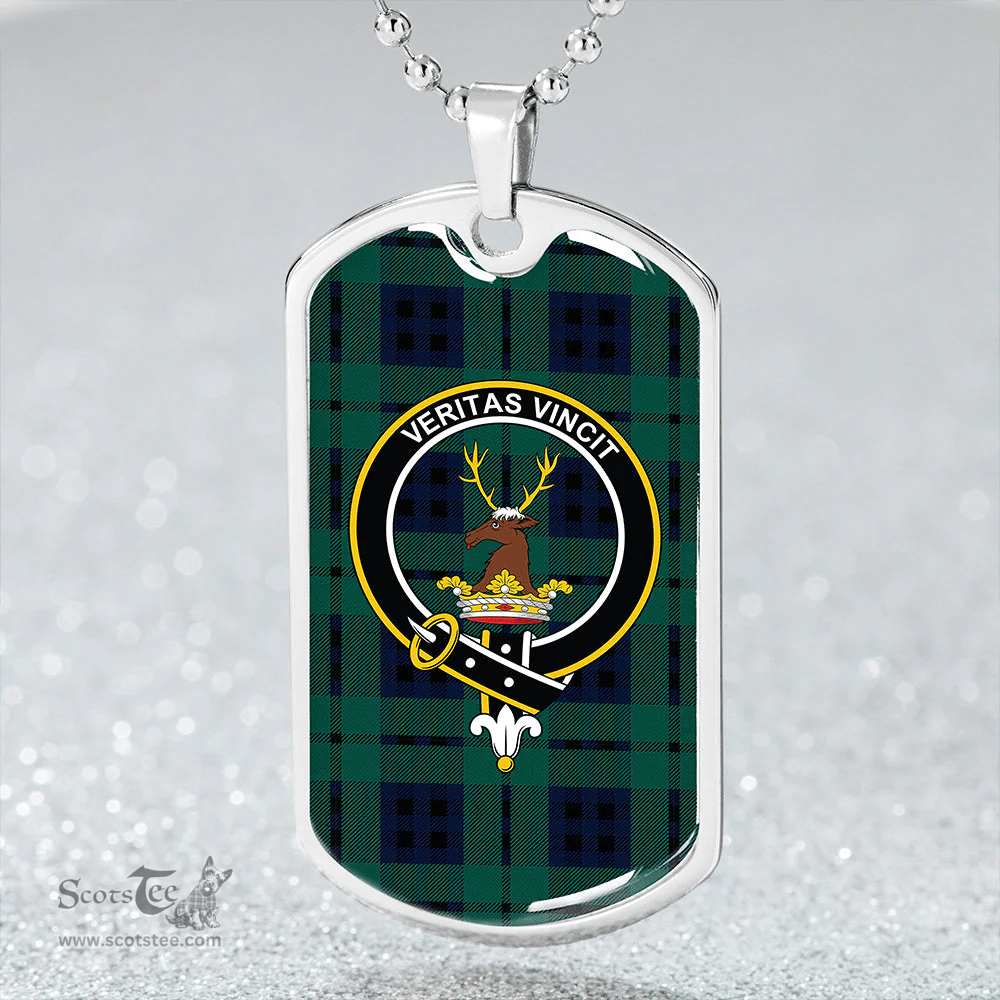 ScottishPlaid Keith (Marshall) Modern Clan Tartan Dog Tag Necklace - Crest Classic Scottish Plaid Tartan Plaid