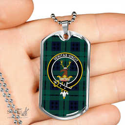 ScottishPlaid Keith (Marshall) Modern Clan Tartan Dog Tag Necklace - Crest Classic Scottish Plaid Tartan Plaid