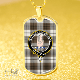 ScottishPlaid Lamont Dress (MacLamont Dress) Weathered Clan Tartan Dog Tag Necklace - Crest Classic Scottish Plaid Tartan Plaid