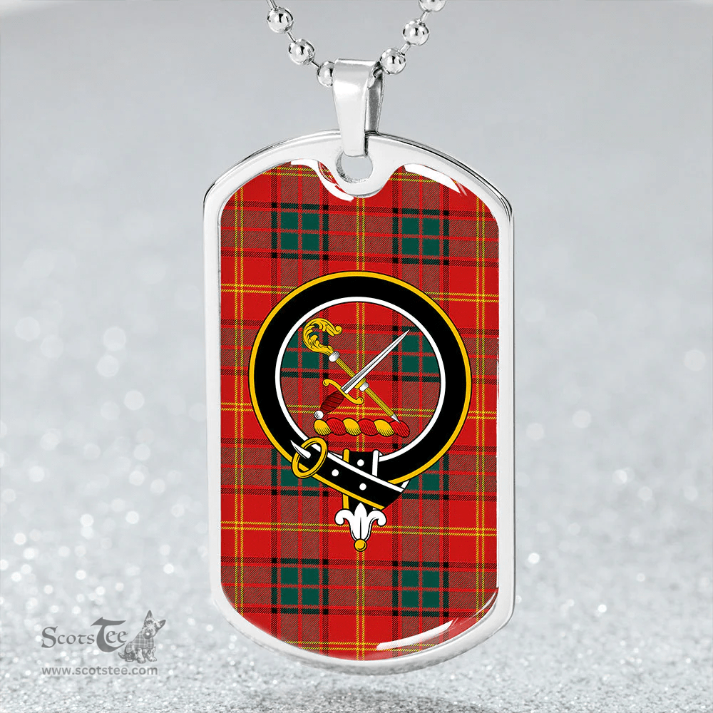ScottishPlaid Kirk Modern Clan Tartan Dog Tag Necklace - Crest Classic Scottish Plaid Tartan Plaid