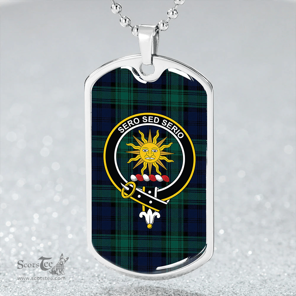 ScottishPlaid Kerr Hunting Modern Clan Tartan Dog Tag Necklace - Crest Classic Scottish Plaid Tartan Plaid