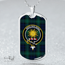ScottishPlaid Kerr Hunting Modern Clan Tartan Dog Tag Necklace - Crest Classic Scottish Plaid Tartan Plaid