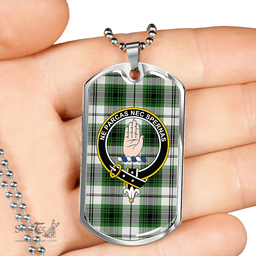ScottishPlaid Lamont Dress Ancient Clan Tartan Dog Tag Necklace - Crest Classic Scottish Plaid Tartan Plaid