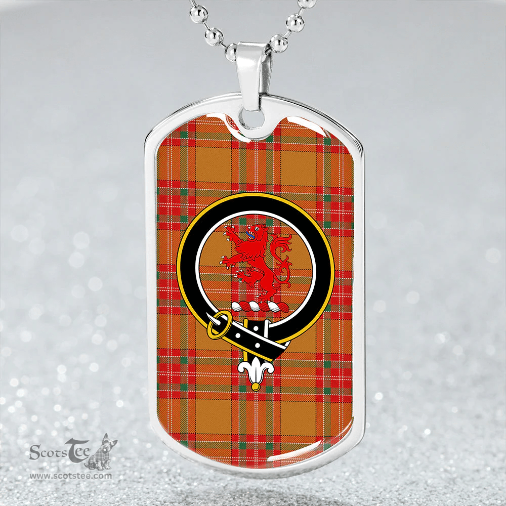 ScottishPlaid MacBrair Modern Clan Tartan Dog Tag Necklace - Crest Classic Scottish Plaid Tartan Plaid