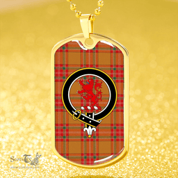 ScottishPlaid MacBrair Modern Clan Tartan Dog Tag Necklace - Crest Classic Scottish Plaid Tartan Plaid