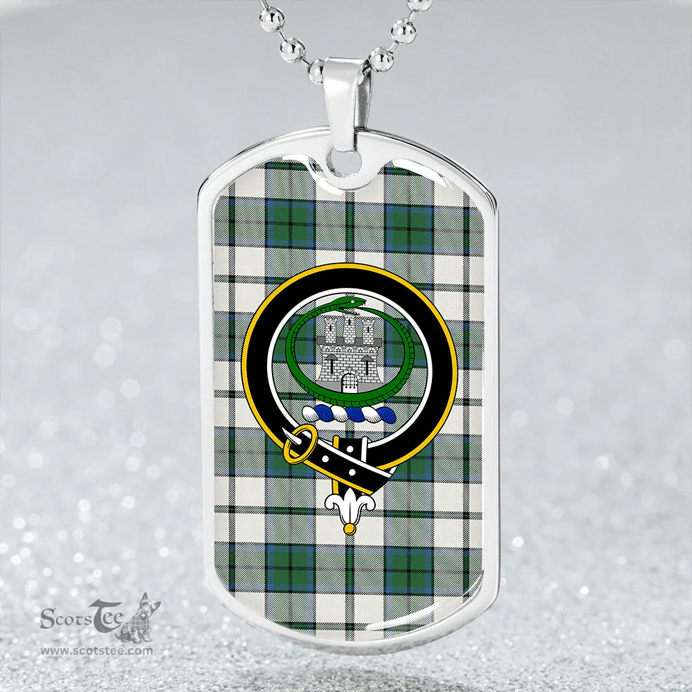ScottishPlaid Innes Green Dress Modern Clan Tartan Dog Tag Necklace - Crest Classic Scottish Plaid Tartan Plaid