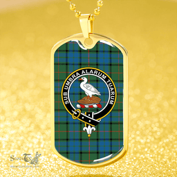 ScottishPlaid Lauder Ancient Clan Tartan Dog Tag Necklace - Crest Classic Scottish Plaid Tartan Plaid