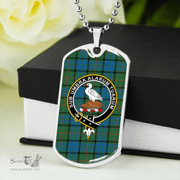 ScottishPlaid Lauder Ancient Clan Tartan Dog Tag Necklace - Crest Classic Scottish Plaid Tartan Plaid