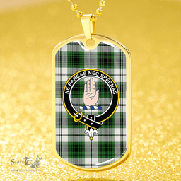 ScottishPlaid Lamont Dress Ancient Clan Tartan Dog Tag Necklace - Crest Classic Scottish Plaid Tartan Plaid