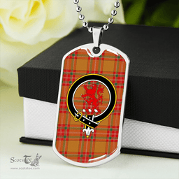 ScottishPlaid MacBrair Modern Clan Tartan Dog Tag Necklace - Crest Classic Scottish Plaid Tartan Plaid