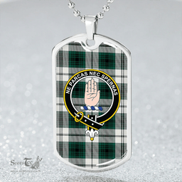 ScottishPlaid Lamont Dress (MacLamont Dress) Modern Clan Tartan Dog Tag Necklace - Crest Classic Scottish Plaid Tartan Plaid