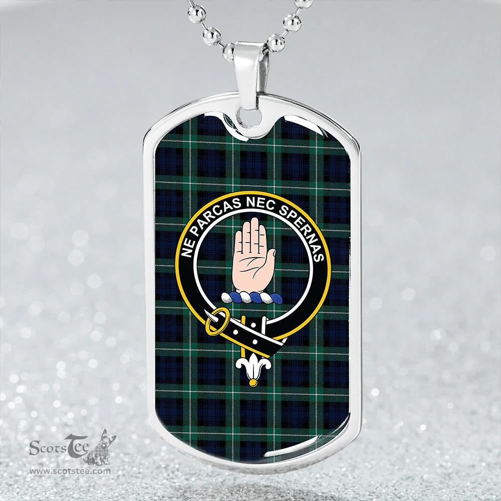 ScottishPlaid Lamont (MacLamont) Modern Clan Tartan Dog Tag Necklace - Crest Classic Scottish Plaid Tartan Plaid