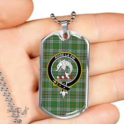 ScottishPlaid Kennedy Ancient Clan Tartan Dog Tag Necklace - Crest Classic Scottish Plaid Tartan Plaid