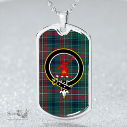 ScottishPlaid MacConnell Modern Clan Tartan Dog Tag Necklace - Crest Classic Scottish Plaid Tartan Plaid
