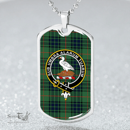 ScottishPlaid Lauder Modern Clan Tartan Dog Tag Necklace - Crest Classic Scottish Plaid Tartan Plaid