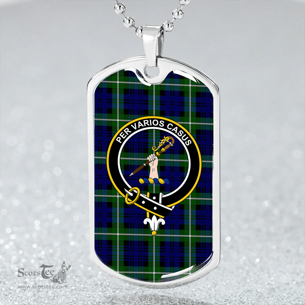 ScottishPlaid Lammie Clan Tartan Dog Tag Necklace - Crest Classic Scottish Plaid Tartan Plaid