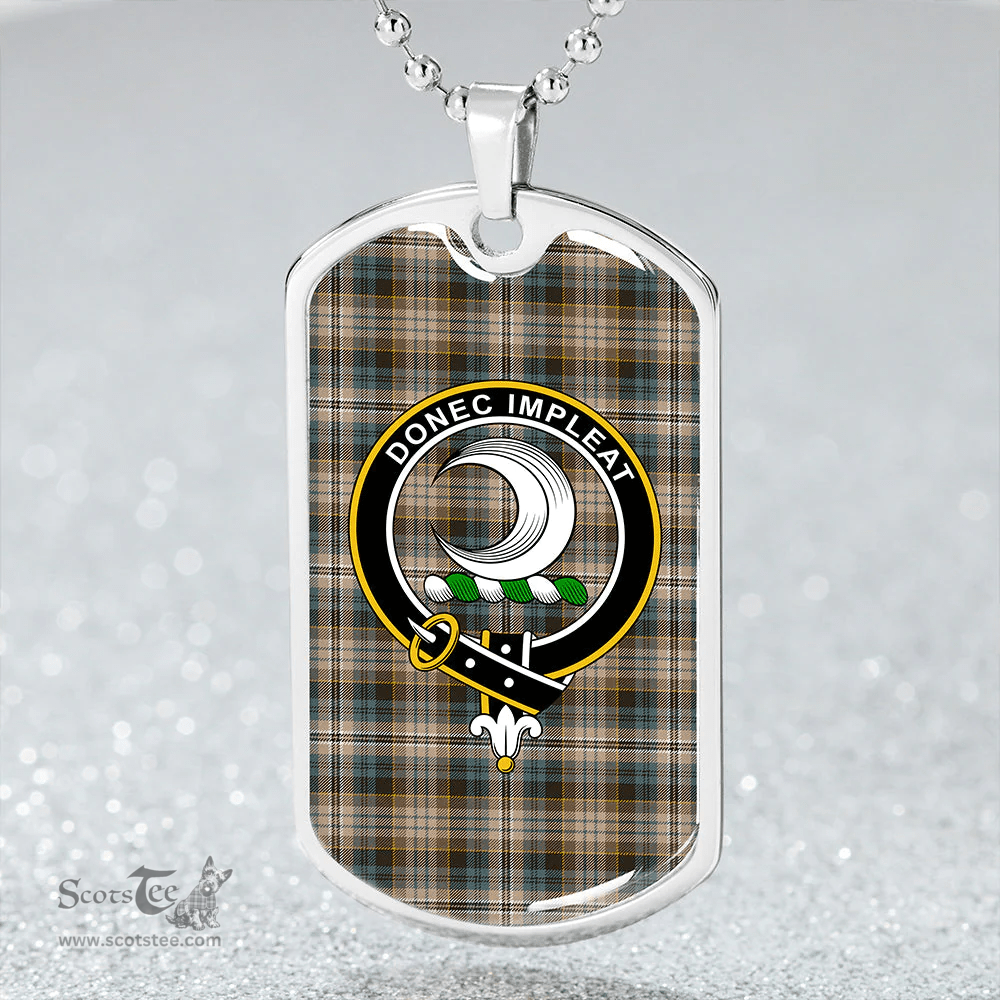 ScottishPlaid Kidd Weathered Clan Tartan Dog Tag Necklace - Crest Classic Scottish Plaid Tartan Plaid