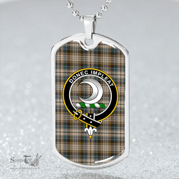 ScottishPlaid Kidd Weathered Clan Tartan Dog Tag Necklace - Crest Classic Scottish Plaid Tartan Plaid