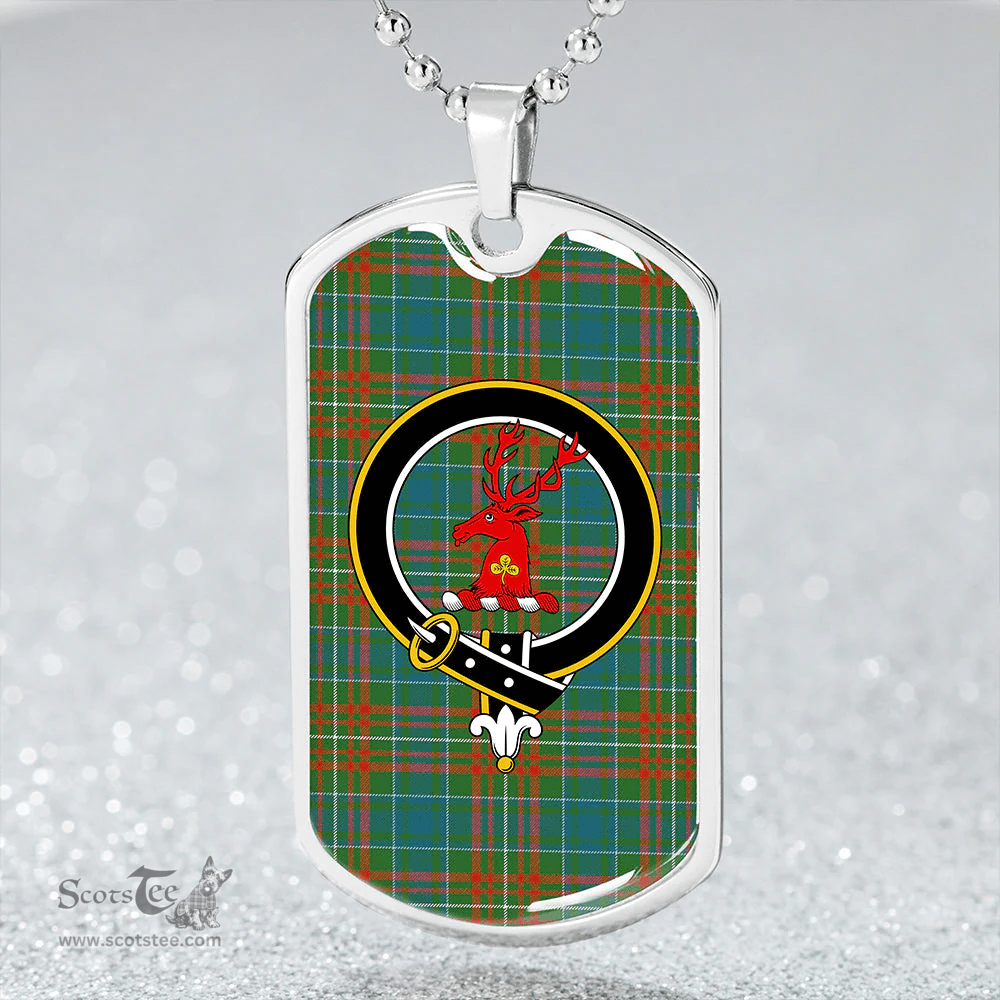 ScottishPlaid MacConnell Ancient Clan Tartan Dog Tag Necklace - Crest Classic Scottish Plaid Tartan Plaid