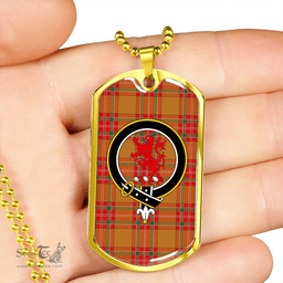 ScottishPlaid MacBrair Modern Clan Tartan Dog Tag Necklace - Crest Classic Scottish Plaid Tartan Plaid