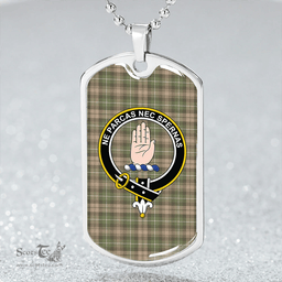 ScottishPlaid Lamont Heather Ancient Clan Tartan Dog Tag Necklace - Crest Classic Scottish Plaid Tartan Plaid