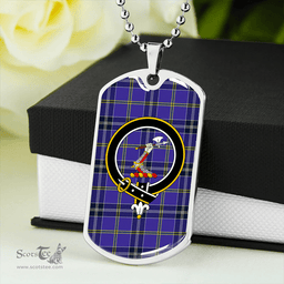 ScottishPlaid Jackson Modern Clan Tartan Dog Tag Necklace - Crest Classic Scottish Plaid Tartan Plaid
