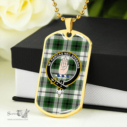 ScottishPlaid Lamont Dress Ancient Clan Tartan Dog Tag Necklace - Crest Classic Scottish Plaid Tartan Plaid