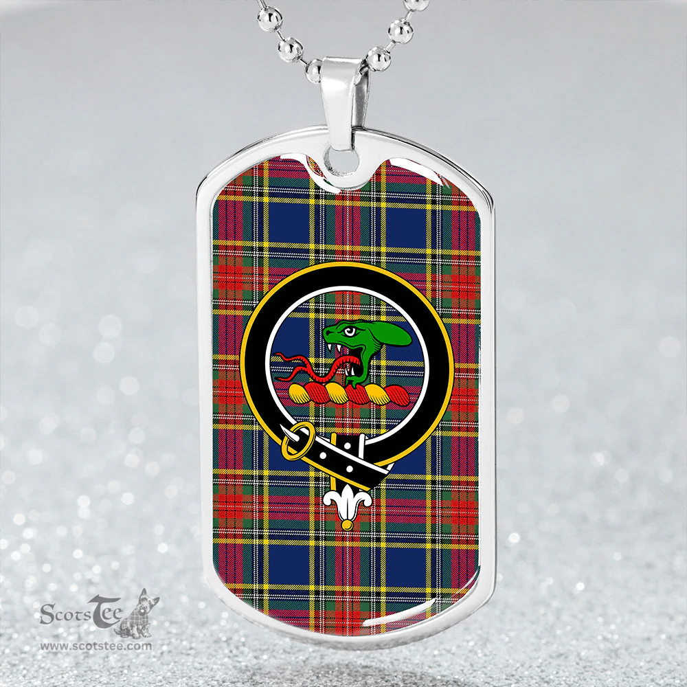 ScottishPlaid MacBeth Modern Clan Tartan Dog Tag Necklace - Crest Classic Scottish Plaid Tartan Plaid