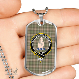 ScottishPlaid Lamont Heather Ancient Clan Tartan Dog Tag Necklace - Crest Classic Scottish Plaid Tartan Plaid