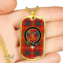 ScottishPlaid Kirk Modern Clan Tartan Dog Tag Necklace - Crest Classic Scottish Plaid Tartan Plaid