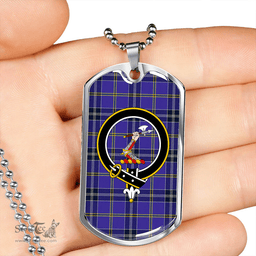 ScottishPlaid Jackson Modern Clan Tartan Dog Tag Necklace - Crest Classic Scottish Plaid Tartan Plaid