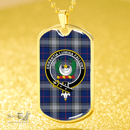 ScottishPlaid Kinnaird Modern Clan Tartan Dog Tag Necklace - Crest Classic Scottish Plaid Tartan Plaid