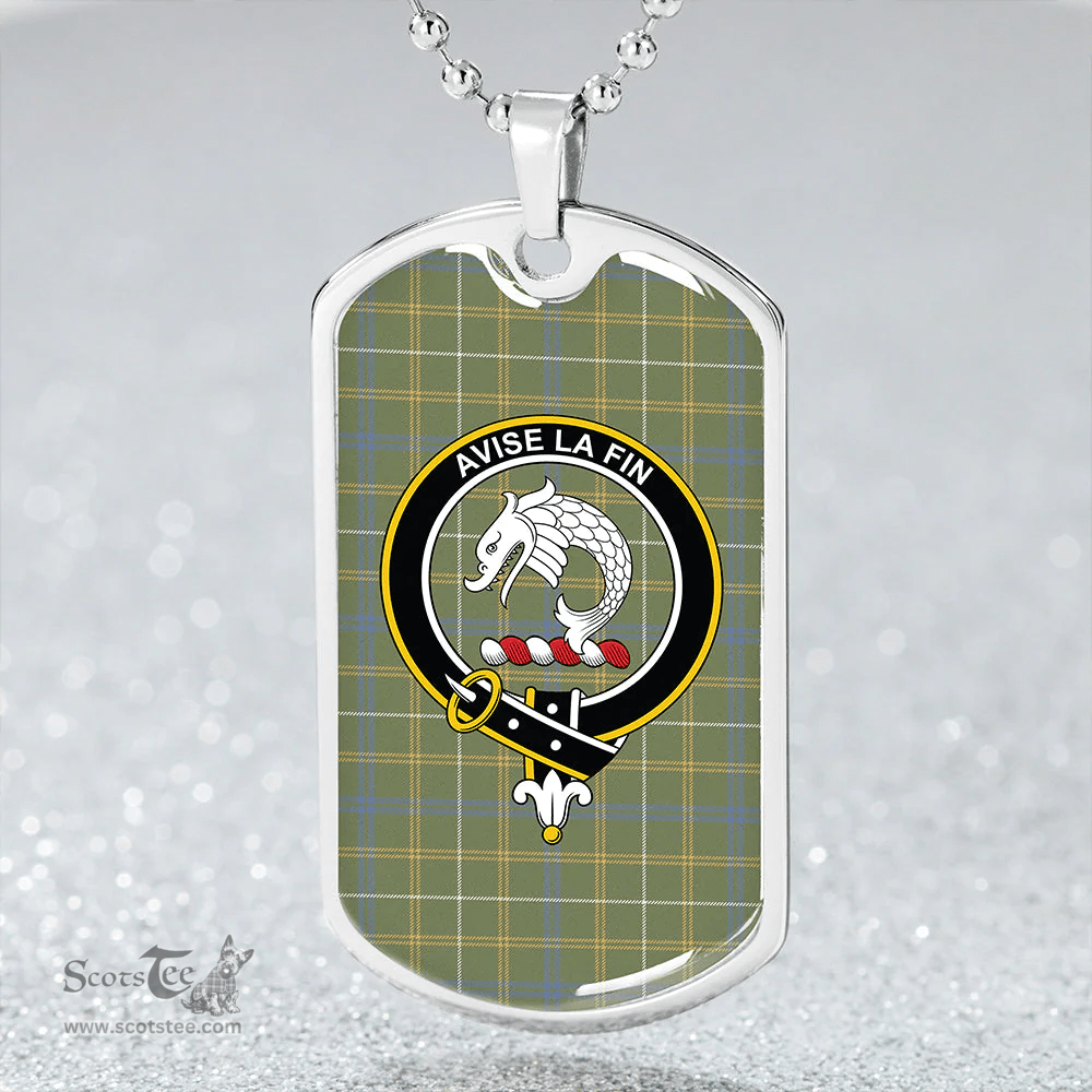 ScottishPlaid Kennedy Irish Weathered Clan Tartan Dog Tag Necklace - Crest Classic Scottish Plaid Tartan Plaid