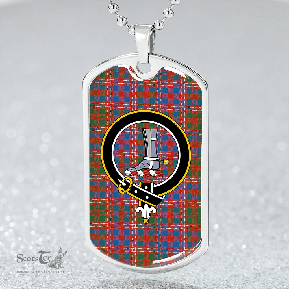 ScottishPlaid MacColl (MacCall) Ancient Clan Tartan Dog Tag Necklace - Crest Classic Scottish Plaid Tartan Plaid