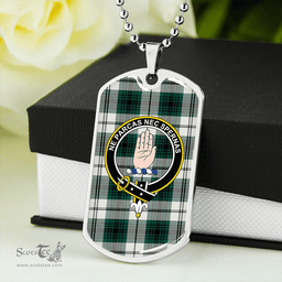 ScottishPlaid Lamont Dress (MacLamont Dress) Modern Clan Tartan Dog Tag Necklace - Crest Classic Scottish Plaid Tartan Plaid