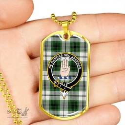 ScottishPlaid Lamont Dress Ancient Clan Tartan Dog Tag Necklace - Crest Classic Scottish Plaid Tartan Plaid