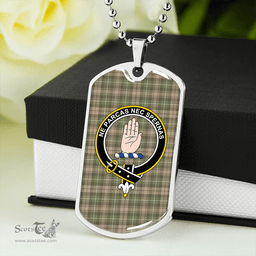 ScottishPlaid Lamont Heather Ancient Clan Tartan Dog Tag Necklace - Crest Classic Scottish Plaid Tartan Plaid