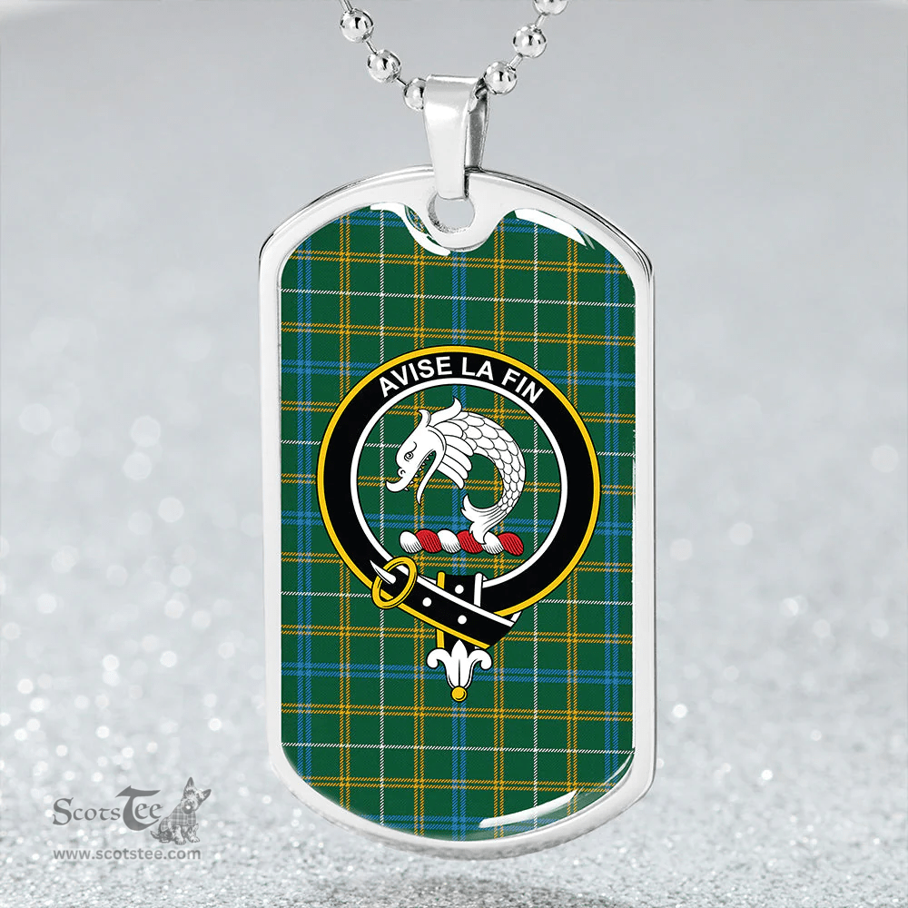 ScottishPlaid Kennedy Irish Modern Clan Tartan Dog Tag Necklace - Crest Classic Scottish Plaid Tartan Plaid