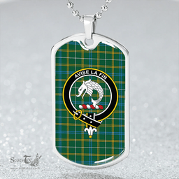 ScottishPlaid Kennedy Irish Modern Clan Tartan Dog Tag Necklace - Crest Classic Scottish Plaid Tartan Plaid
