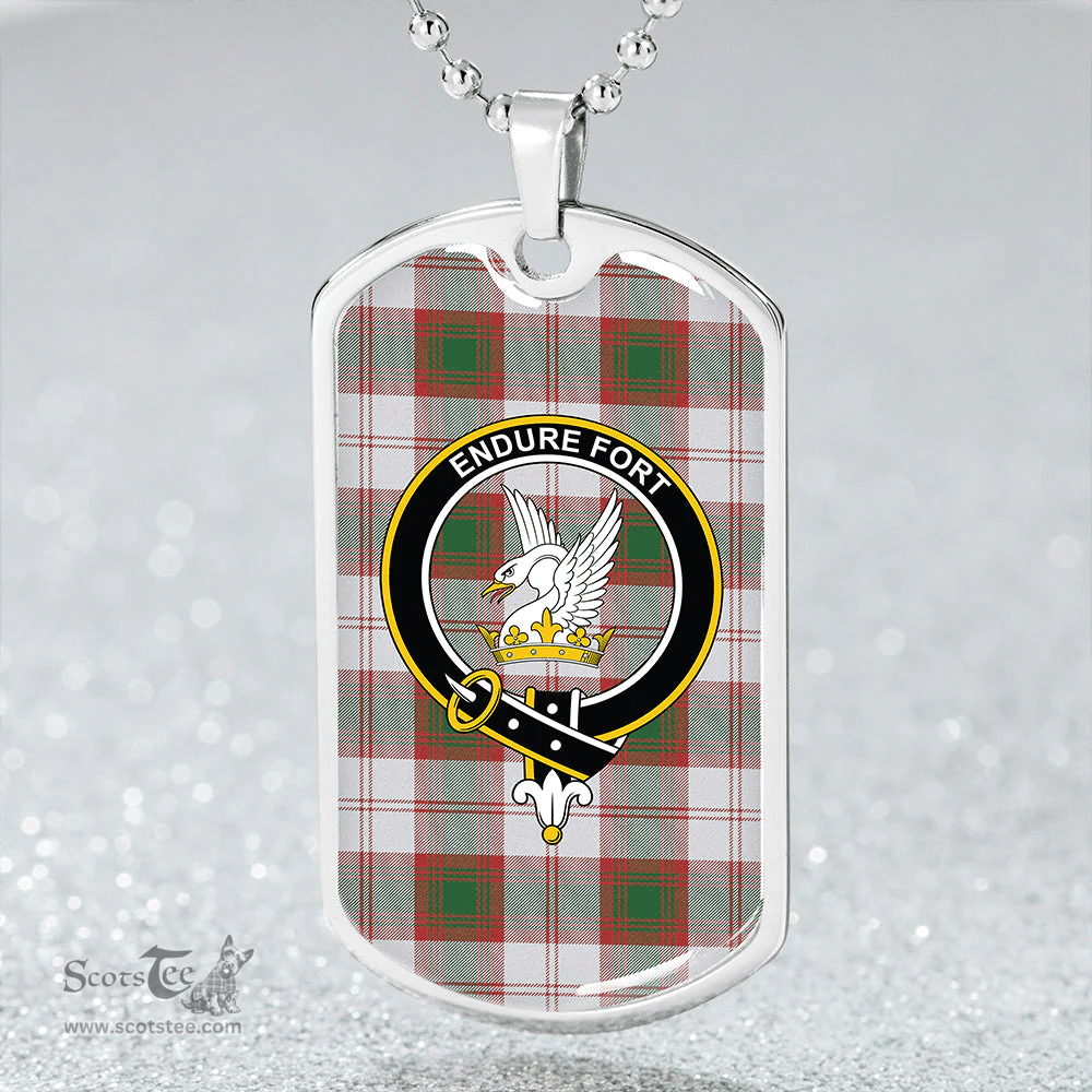 ScottishPlaid Lindsay Dress Dance Red Modern Clan Tartan Dog Tag Necklace - Crest Classic Scottish Plaid Tartan Plaid