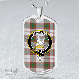 ScottishPlaid Lindsay Dress Dance Red Modern Clan Tartan Dog Tag Necklace - Crest Classic Scottish Plaid Tartan Plaid