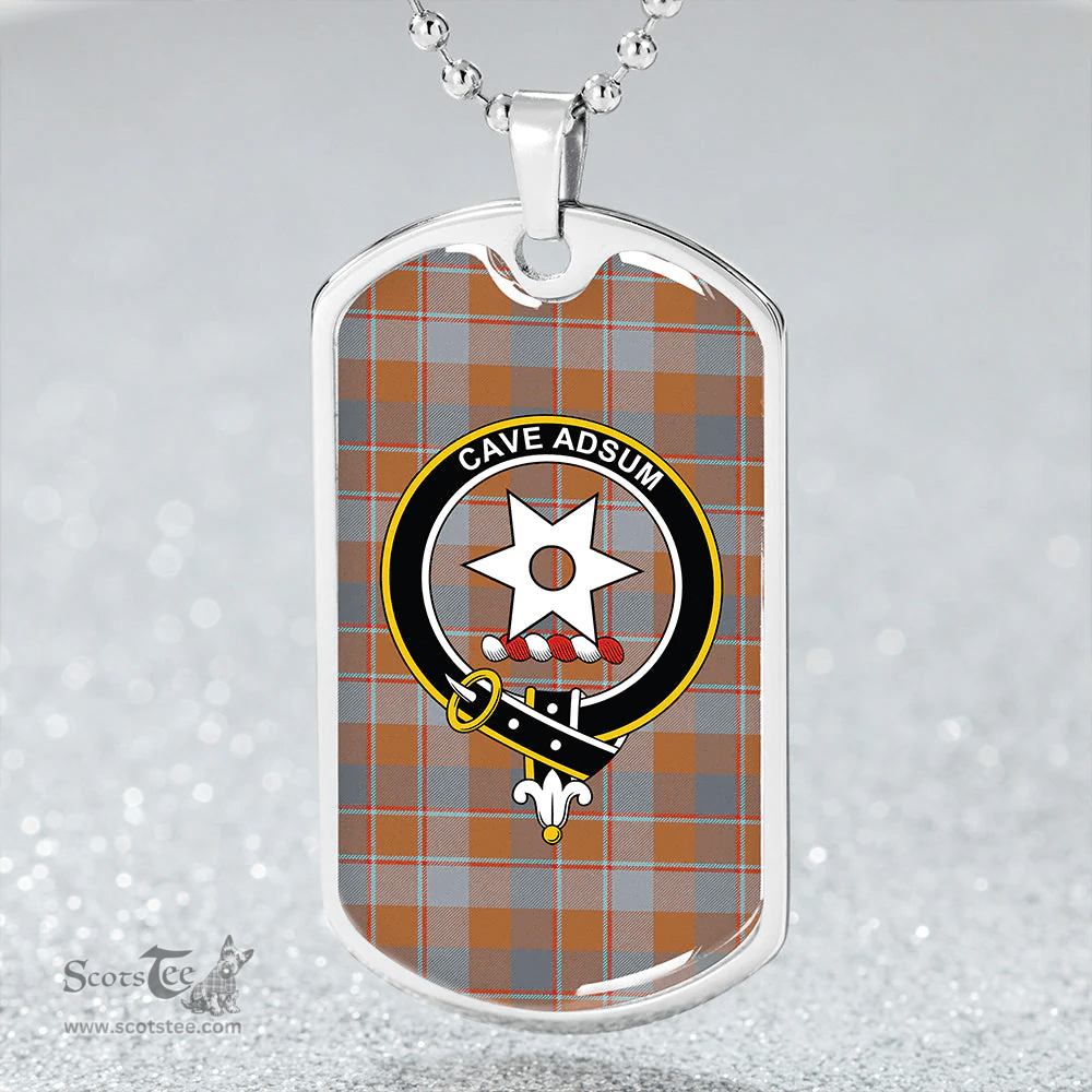 ScottishPlaid Jardine of Castlemilk Ancient Clan Tartan Dog Tag Necklace - Crest Classic Scottish Plaid Tartan Plaid