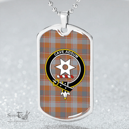 ScottishPlaid Jardine of Castlemilk Ancient Clan Tartan Dog Tag Necklace - Crest Classic Scottish Plaid Tartan Plaid