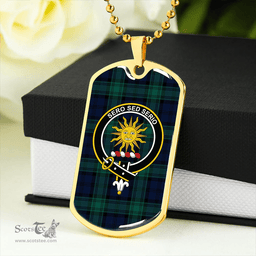 ScottishPlaid Kerr Hunting Modern Clan Tartan Dog Tag Necklace - Crest Classic Scottish Plaid Tartan Plaid
