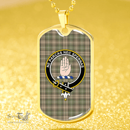 ScottishPlaid Lamont Heather Ancient Clan Tartan Dog Tag Necklace - Crest Classic Scottish Plaid Tartan Plaid